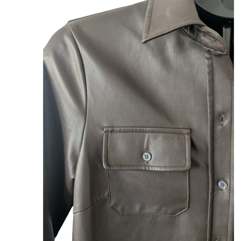 J.McLaughlin Vegan Leather Shirt Dress Size XS - Picture 4 of 11